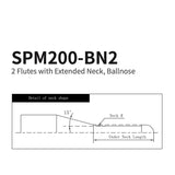 G-SPM200-BN2 2 Flutes with Extended Neck, Ballnose D0.6~1.5