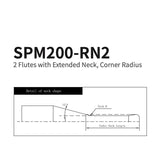 G-SPM200-RN2  2 Flutes with Extended Neck, Corner Radius D2~3