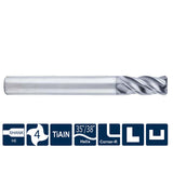 G-SS600-RH4 4 Flutes, Corner Radius, Long Shank