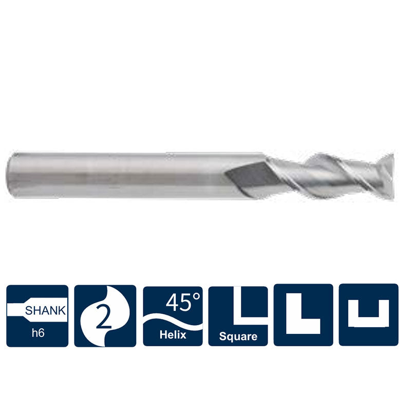 G-UA100-S2 2 Flute Square Head Endmills