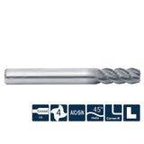 G-UP210-R4A 4 Flute Corner Radius Coated Endmills (45°Helix Angle)