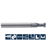 G-UP210-RH2 2 Flute Corner Radius Long Shank Coated Endmills