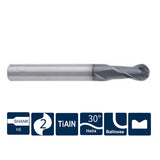 G-US200-B2 2 Flute Ballnose Coated Endmills