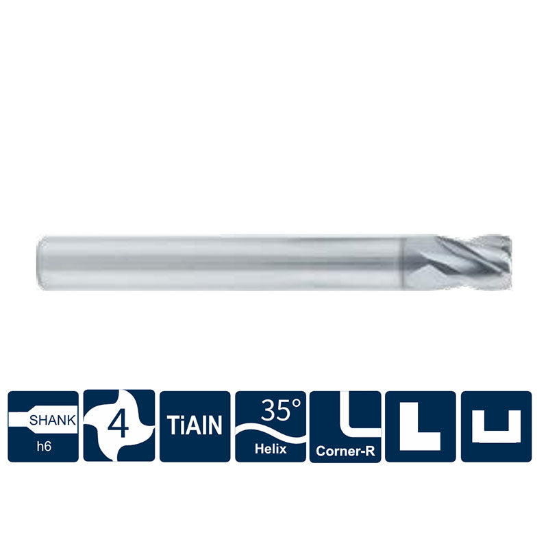 G-US260-RS4 4 Flutes, Corner Radius, Stub Length