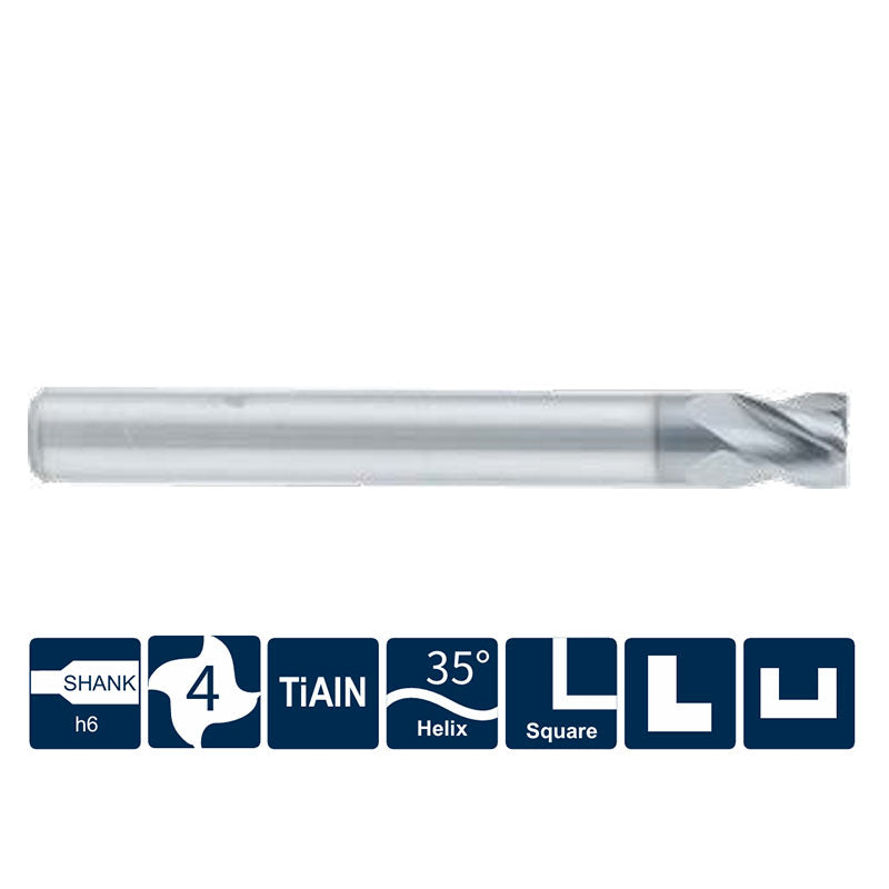 G-US260-SS4B  4 Flutes, Square, Stub Length, for Finishing