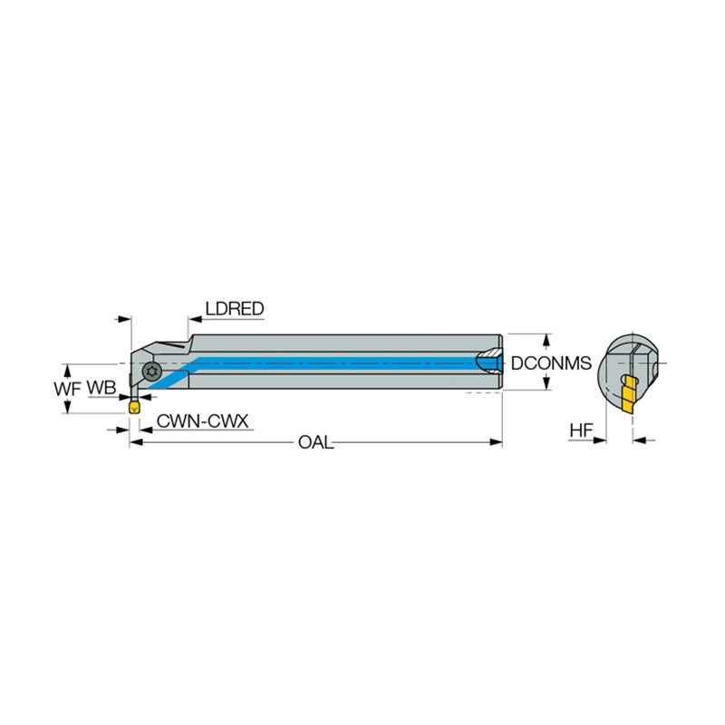 GHIR/L-C (W=4-6.4) : Grooving and Turning Bars with Internal Coolant Holes