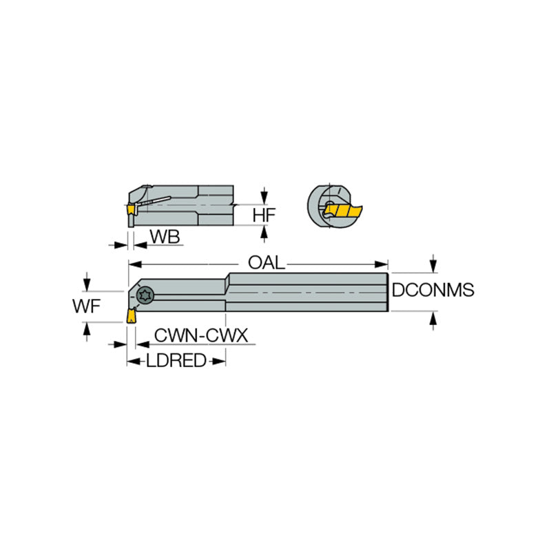 GHIR/L (W=1.9-6.4) : Internal Grooving and Turning Bars