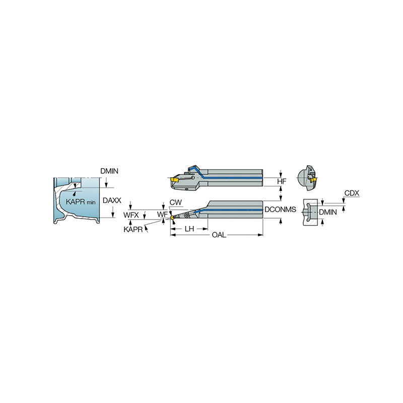 GHIUR/L-C-A (15° & 27.5°) Bars : Internal Grooving and Turning Bars for Machining Aluminum Wheels