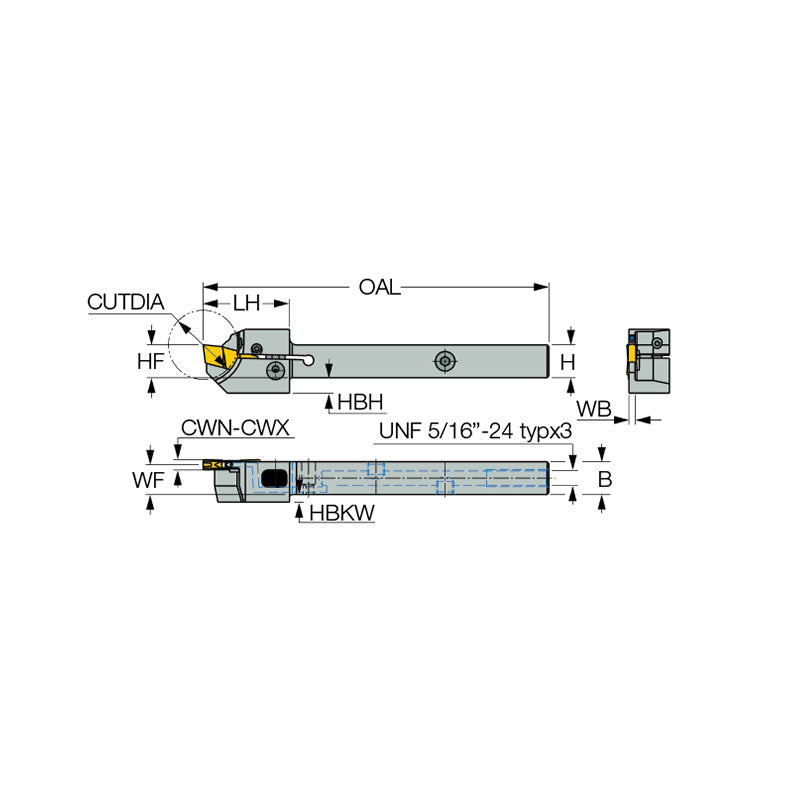GHSR/L-JHP-SL : Grooving and Turning Side Lock Tools with Channels for High-Pressure Coolant on Swiss-Type and Automatic Machines