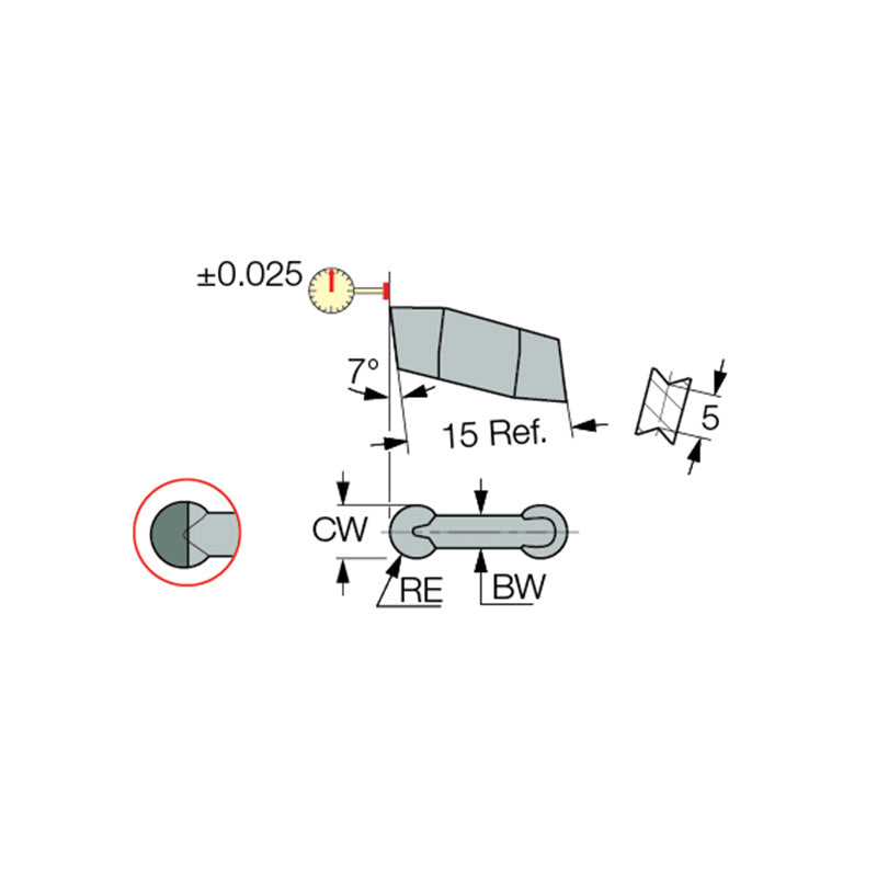 GIPA (full radius W=3-6) : Precision Double-Ended Inserts with Polished Top Rake for Machining Aluminum