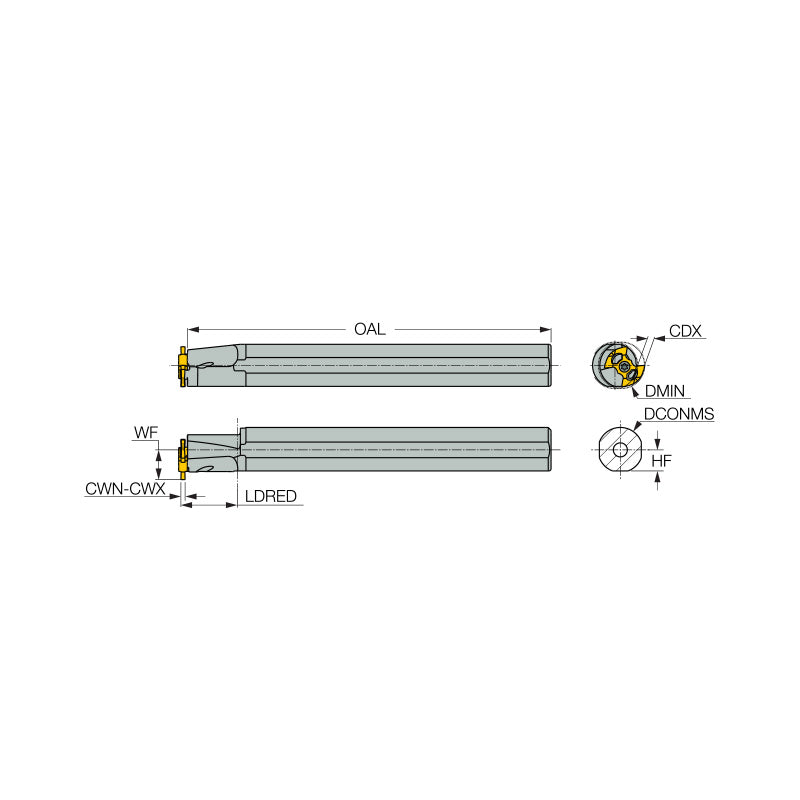 GQHINR/L : Internal Grooving and Turning Bars on which Inserts with 4 Cutting Edges are Mounted - Big-tools Industrial Supply Tools for Metal Cutting