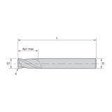 General-Purpose Solid Carbide End Mills GP End Mills • Series 2819 • Square End • 2 Flute • Metric DIN 6528   (UNCOATED)