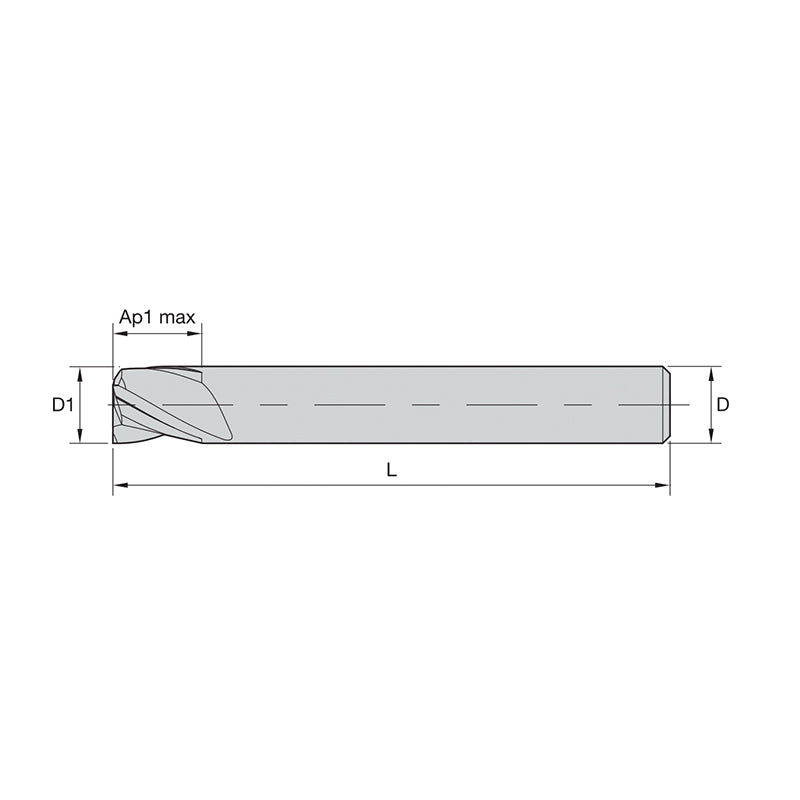 ดอกกัดเอ็นมิลคาร์ไบด์แข็งเอนกประสงค์ GP End Mills • ซีรีส์ 4003 4013 • ขอบคม • 3 ฟัน • เมตริก (TiAlN)