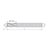 General-Purpose Solid Carbide End Mills GP End Mills • Series D003 D013 • Chamfered • 3 Flute • Metric (TiAlN)