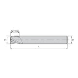 General-Purpose Solid Carbide End Mills GP End Mills • Series D003 D013 • Sharp Edge • 3 Flute • Metric Weldon (UNCOATED)