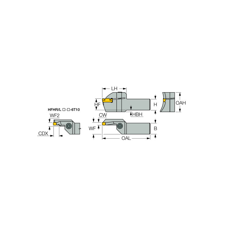 HFHR/L-6T : Integral Toolholders for External Facing