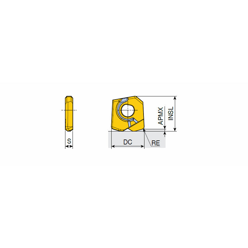 HFN 08-M Nano High Feed milling inserts of maximum depth of cut 0.5 mm for miniature components - Big-tools Industrial Supply Tools for Metal Cutting