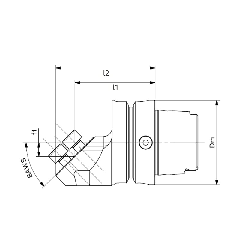 HSK-T-SR70 Adapter Handle-R/LX HSK-T50-SR70-RX-045-060M