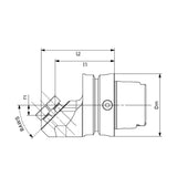 HSK-T-SR70 Adapter Handle-R/LX HSK-T50-SR70-RX-045-060M