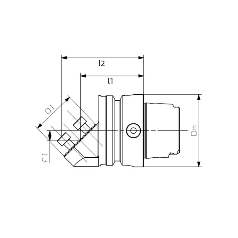 HSK-T-SR Adapter Handle-R/LX HSK-T50-SR25-RX-045 - Big-tools Industrial Supply Tools for Metal Cutting
