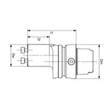 HSK-T-SR Face Slotting Adapter-R/L HSK-T32-SR16-043R