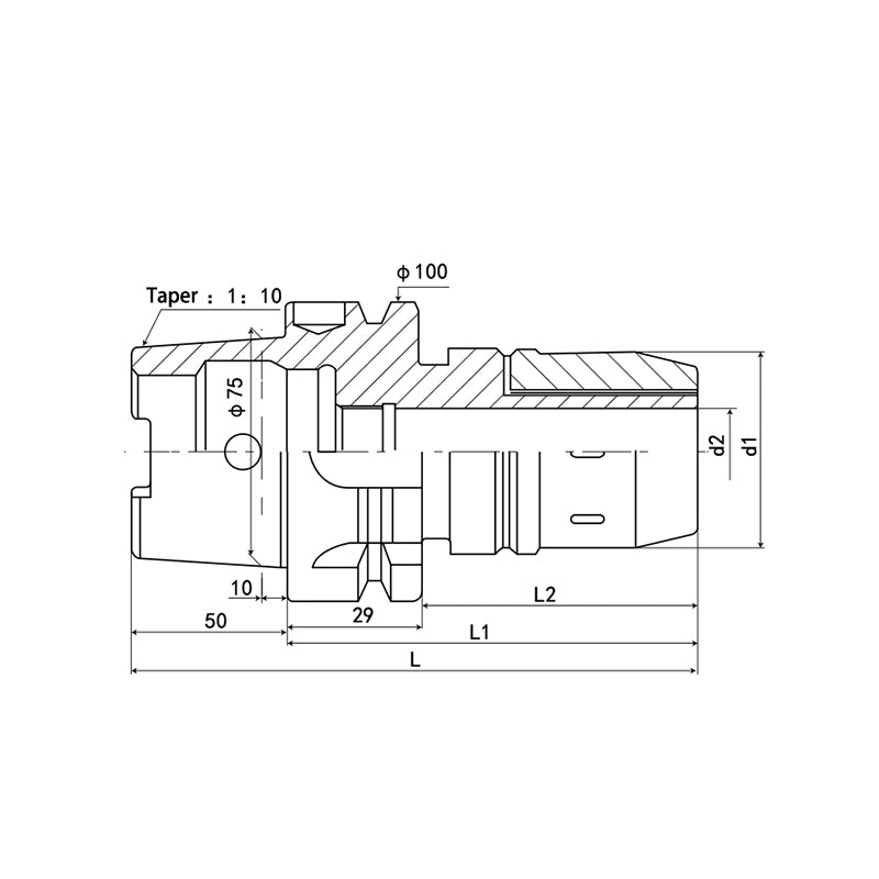 HSK100A-C Force Milling Chuck HSK100A-C20-100 HSK100A-C20-130 - Big-tools Industrial Supply Tools for Metal Cutting