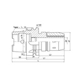HSK100A-C Force Milling Chuck HSK100A-C20-100 HSK100A-C20-130 - Big-tools Industrial Supply Tools for Metal Cutting