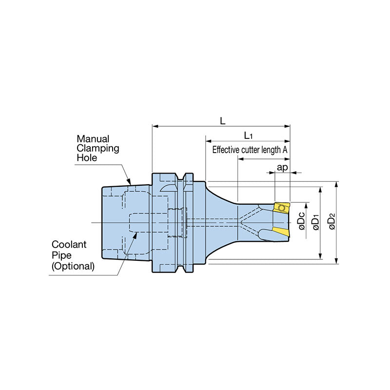 HSK Integrated Type Fullcut Mill FCR Type Standard Type  HSK