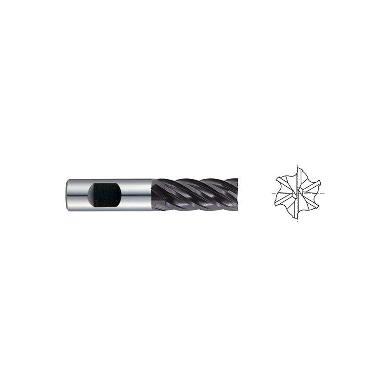 HSS-PM 6 Flute 35° Helix Regular Length JET-POWER End Mills Flat shank EE882 Series