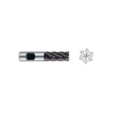 HSS-PM 6 Flute 35° Helix Regular Length JET-POWER End Mills Flat shank EE882 Series