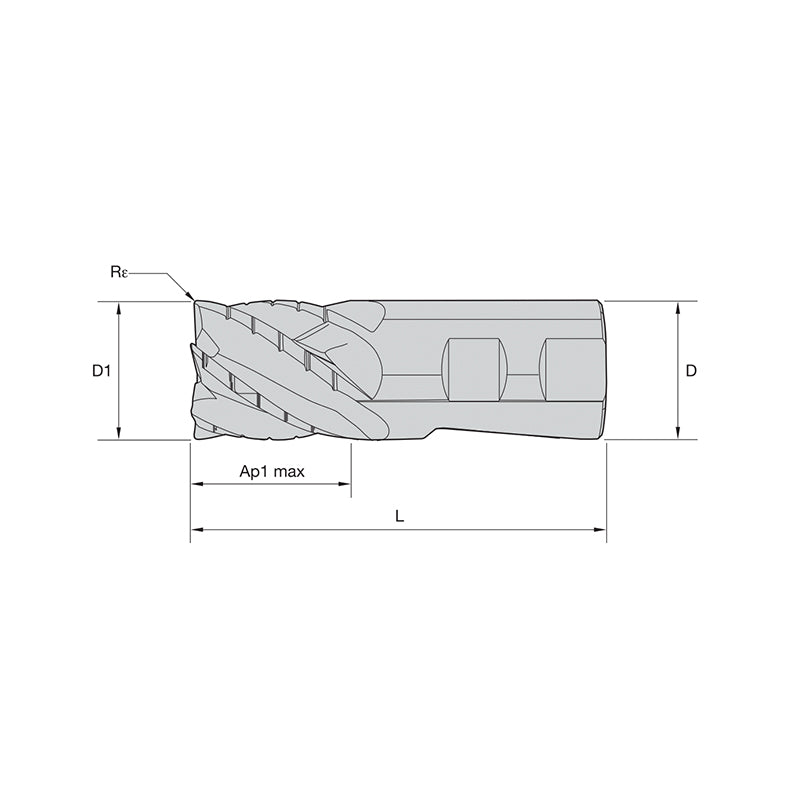 HSS Solid End Mills • HSS ER Roughers • Series 620E • Radius • Whistle Notch • Weldon® NAS 986 • Inch