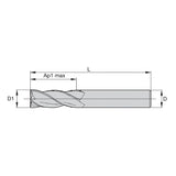 ดอกกัดเอ็นมิล HSS Solid End Mills • ดอกกัด HSS Finishers • ซีรีส์ 3405 • ขอบคม • Weldon® • นิ้ว