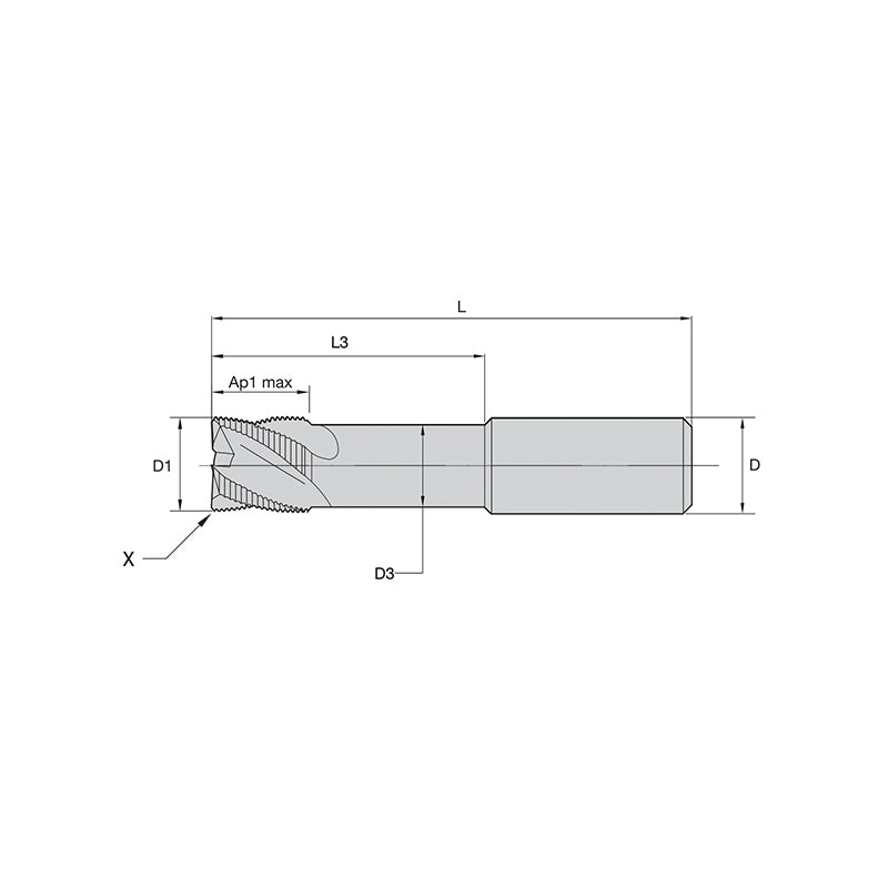 HSS Solid End Mills •  HSS Roughers • List 6NL6 • Chamfer • Neck • Weldon • Metric