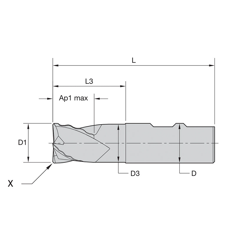 HSS Solid End Mills •  WavCut I • List 664W • Chamfer • Weldon® • Metric