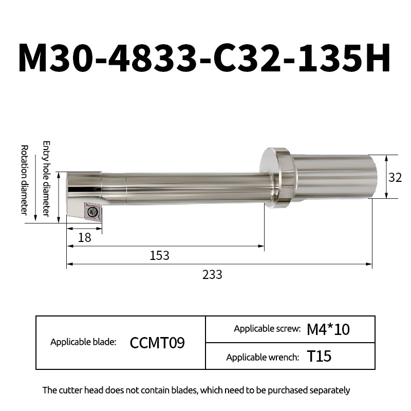 Back Pull Countersink Tool Holder, Back Pull Cutter, CNC M16.