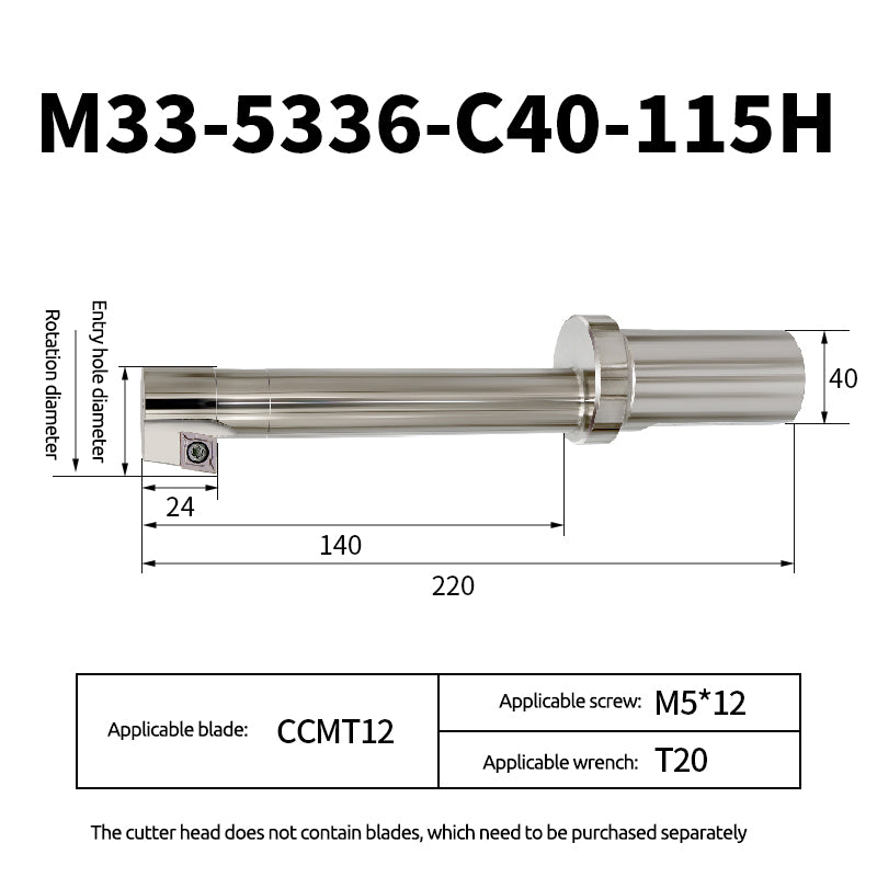 Back Pull Countersink Tool Holder, Back Pull Cutter, CNC M16.