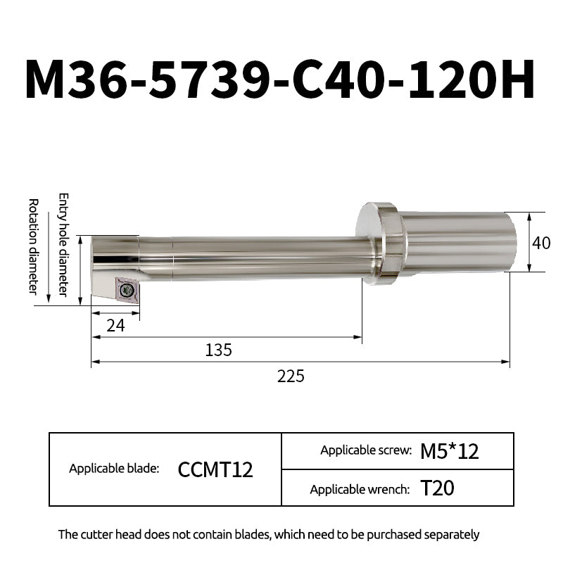 Back Pull Countersink Tool Holder, Back Pull Cutter, CNC M16.