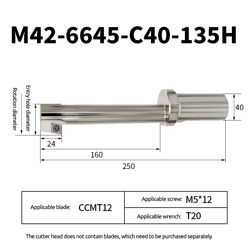 Back Pull Countersink Tool Holder, Back Pull Cutter, CNC M16.