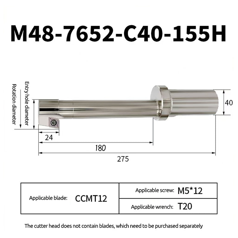 Back Pull Countersink Tool Holder, Back Pull Cutter, CNC M16.