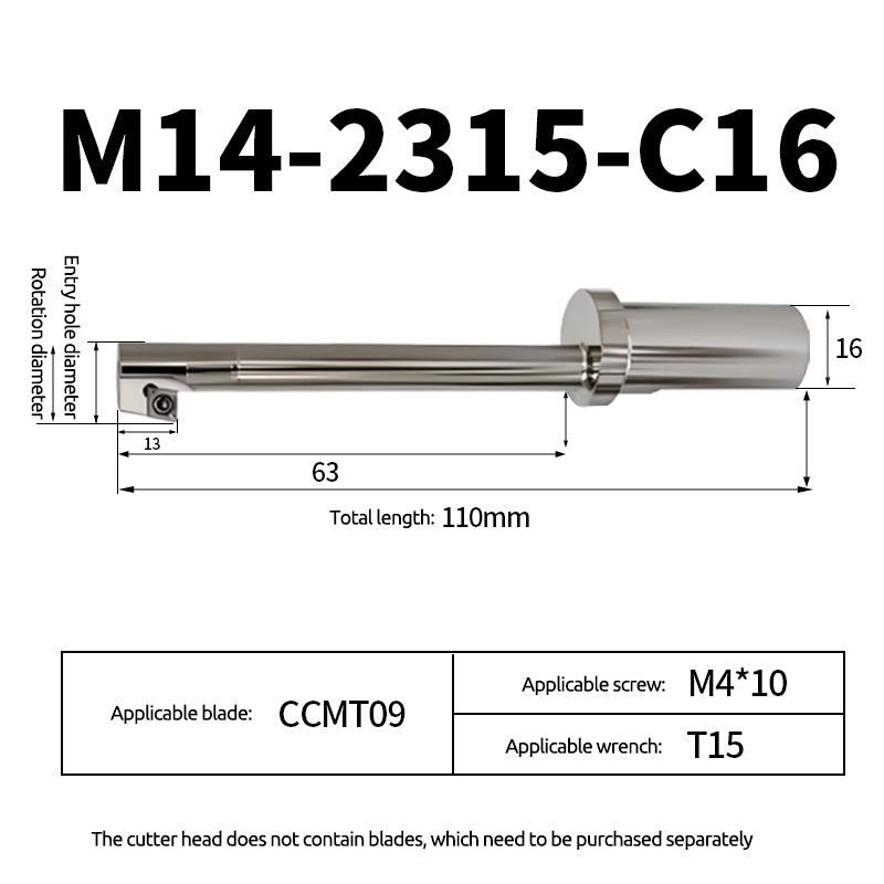 Back Pull Countersink Tool Holder, Back Pull Cutter, CNC M16.