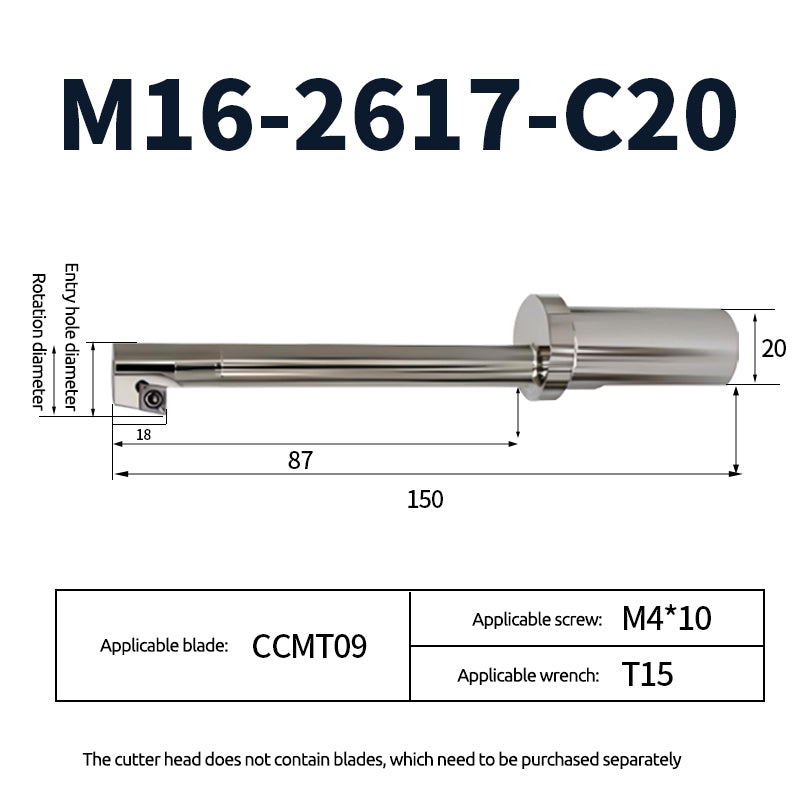 Back Pull Countersink Tool Holder, Back Pull Cutter, CNC M16.