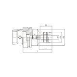 Hydraulic Chuck, Standard   HSK63F-HY20-85 - Makotools Industrial Supply Tools for Metal Cutting
