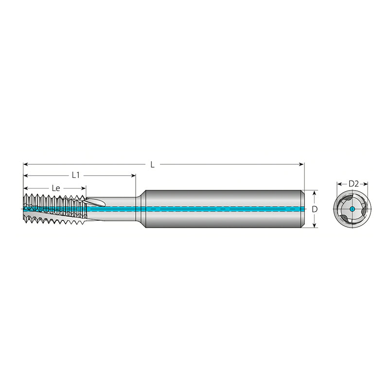 ISO Metric Helical Flutes with Relief Neck Solid Carbide Thread Millin