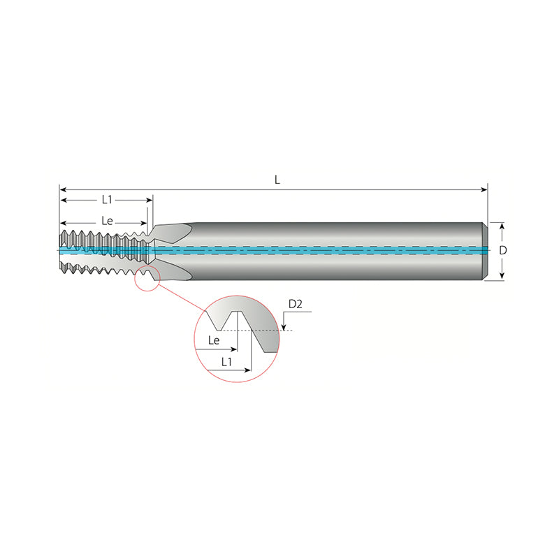 ISO Metric Helical Flutes with Thru-Hole Coolant  Solid Carbide Thread Milling Tools