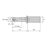 Indexable Drills •Top Cut 4 • 2 x D • SLR Shank • Inch