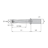 Indexable Drills • Top Cut 4 • 4 x D • SLR Shanks • Metric