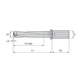 Indexable Drills • Top Cut 4 • 5 x D • SLR Shank • Inch