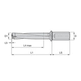 Indexable Drills • Top Cut 4 • 5 x D • SLR Shank • Metric