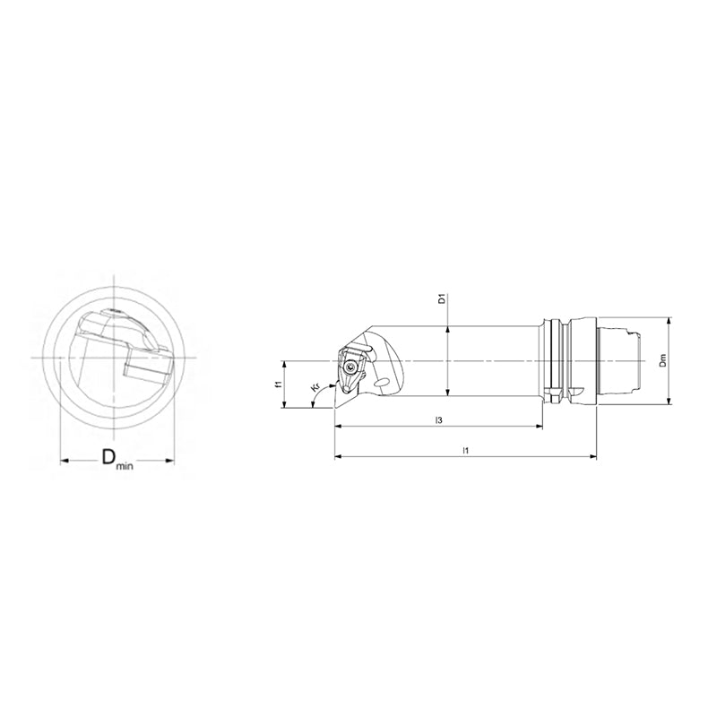 Internal Turning Tool Body HSK-T DDUNR/L-Kr 93° - Big-tools Industrial Supply Tools for Metal Cutting