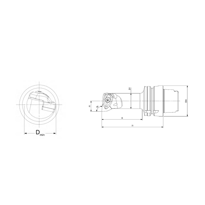 Internal Turning Tool Body HSK-T DWLNR/L-Kr 95° - Big-tools Industrial Supply Tools for Metal Cutting